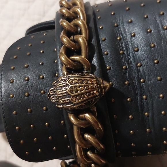 Kurt Geiger Black Mules with Gold Chain Accent - Picture 3 of 8